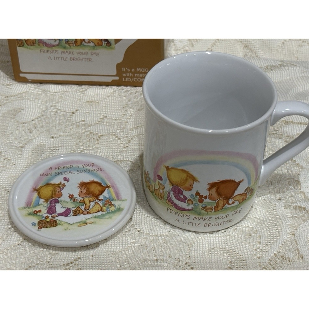 Vintage Friendship Mug with Matching Lid/Coaster in Original Box
